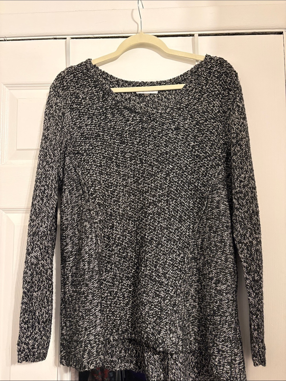 Calvin Klein Black & White Marled Scoopneck Sweater Size 0X PtP 22